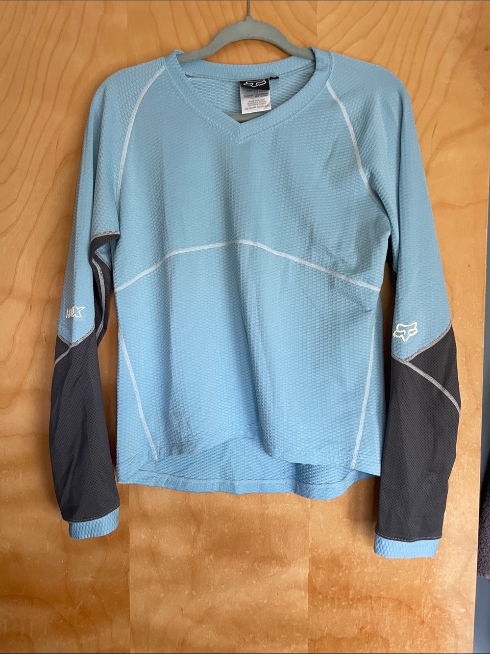 Fox Light Blue & Charcoal Long Sleeve Performance Top